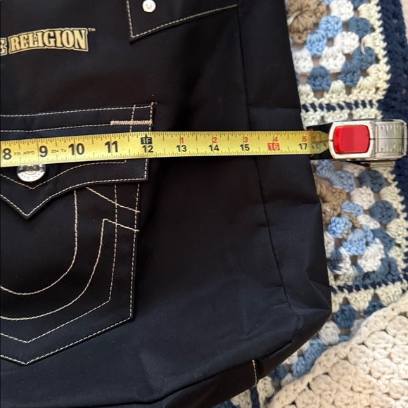 True Religion Black Tote with White Stitching - Picture 5 of 7
